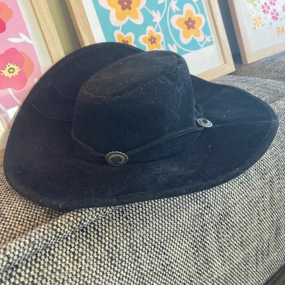 Black Fall Hat, Dolls Kill, Wool, Felt, Cotton, Witch, Western! NWT! - Picture 2 of 4